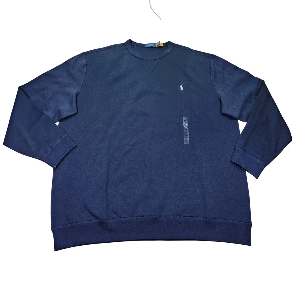 Polo Ralph Lauren Navy Blue Crewneck Sweatshirt 2XLT Embroidered‎ Pony Logo